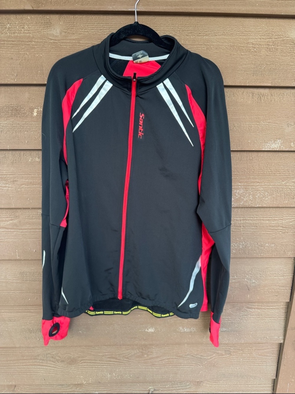 Santic Men’s Black & Red Performance Cycling Jacket